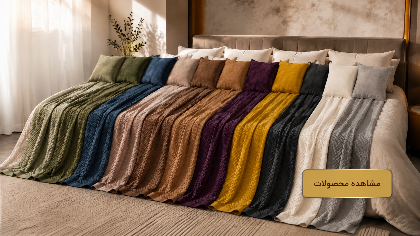 شال مبل مدل نسیم گروه صنعتی کالای خواب آیسا، شال مبل شیک و باکیفیت مناسب دکوراسیون مدرن و کلاسیک، قابل استفاده روی مبل و تخت خواب با دوخت ظریف و پارچه بادوام
