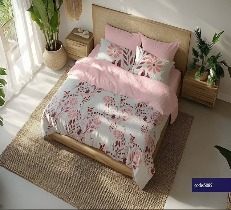 نمای نزدیک کیفیت چاپ دیجیتال و جزئیات پارچه ست کامل روتختی
